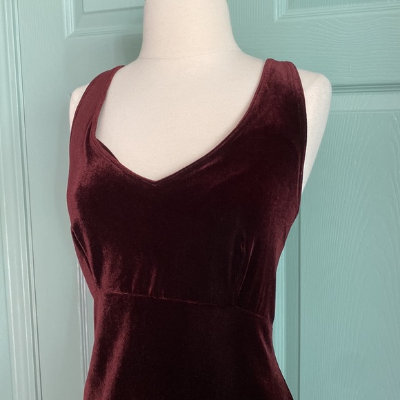 RARE VINTAGE VICTORIA’S SECRET deep chocolate brown velvet skater twirl dress - Picture 3 of 13